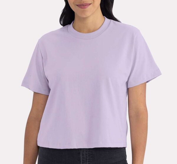 Lavender crop top for women with built-in coverage
